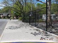 On the left is the building this elderly couple lives in and were shot at in front of for complaining about the thugs on the loud, speeding dirt bikes!! On the right is the now empty playground and the big  NYPD van!!
