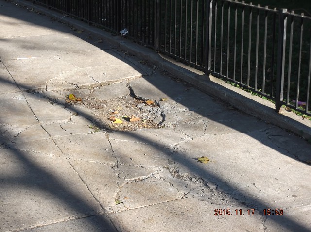 The Deepest Part Of This Crated NYCHA Sidewalk!!