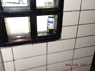 When I Entered This Building The Lobby Was Full Of Trespassers And This Beer Can Was On The Window Ledge!! No Security At All Here!!