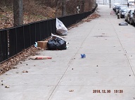 THIS IS THE EVEN SIDE OF JERSEY STREET SIDEWALK FILTH OF THE NYCHA's  " RAT FARM ONE " ON DECEMBER 30, 2016!! THE DRUGS, THE PROSTITUTION, THE SWILL, AND THE SLIME JUST GOES ON AND ON AND ON!!