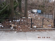 THIS IS " RAT FARM ONE " ON THE EVEN SIDE OF JERSEY STREET WHERE THIS TRASH HAS BEEN FOR MANY MONTHS ON END!! NO SANITATION IS EVER DONE HERE!!