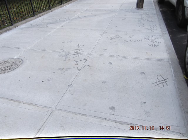 Satan's Savages Leave Their Tags On The New Sidewalk!!